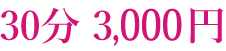 30分　3000円メニュー